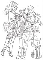 kolorowanki Barbie i jej siostry w Krainie Kucyków, malowanka dla dziewczynek do wydruku, obrazek do pokolorowania numer  14